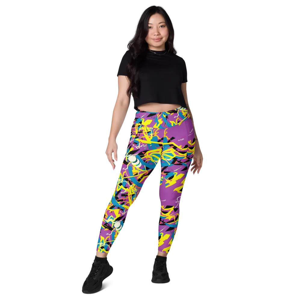 Galactic Sprawl on Leggings with Pockets — Front