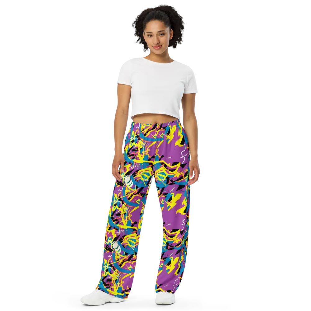 Galactic Sprawl on Wide-Leg Pants — Front