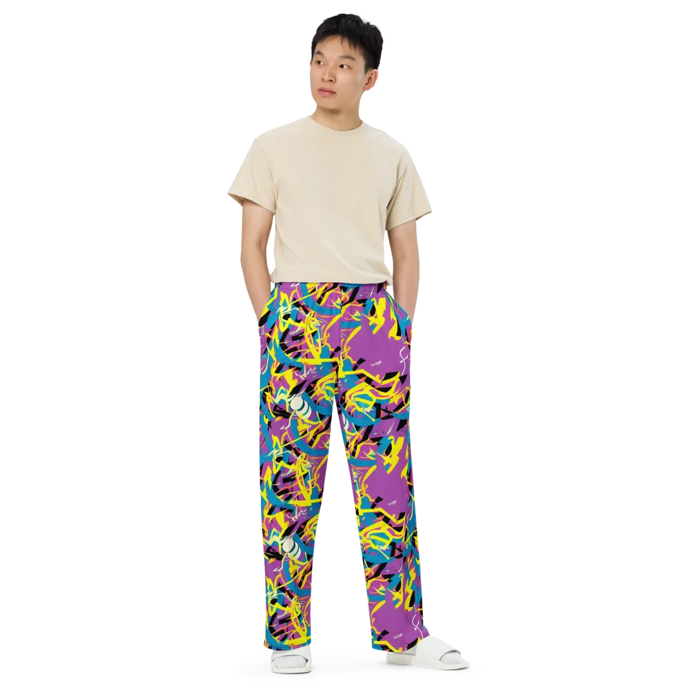 Galactic Sprawl on Wide-Leg Pants — Front