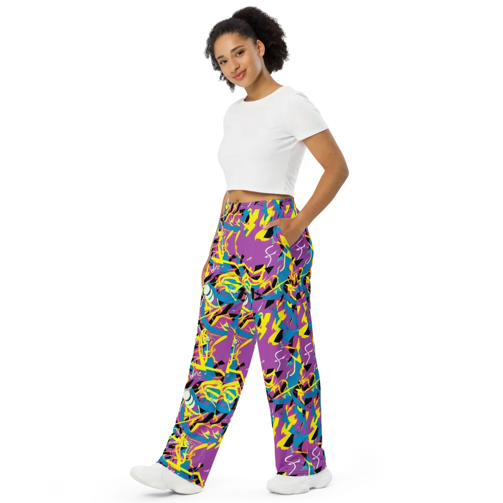 Galactic Sprawl on Wide-Leg Pants — Left Front