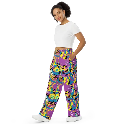 Galactic Sprawl on a Wide-Leg Pants