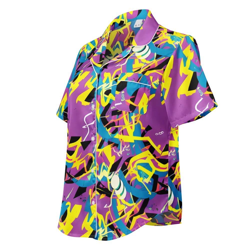 Galactic Sprawl on Women's Short Sleeve Pajama Top — Left Front