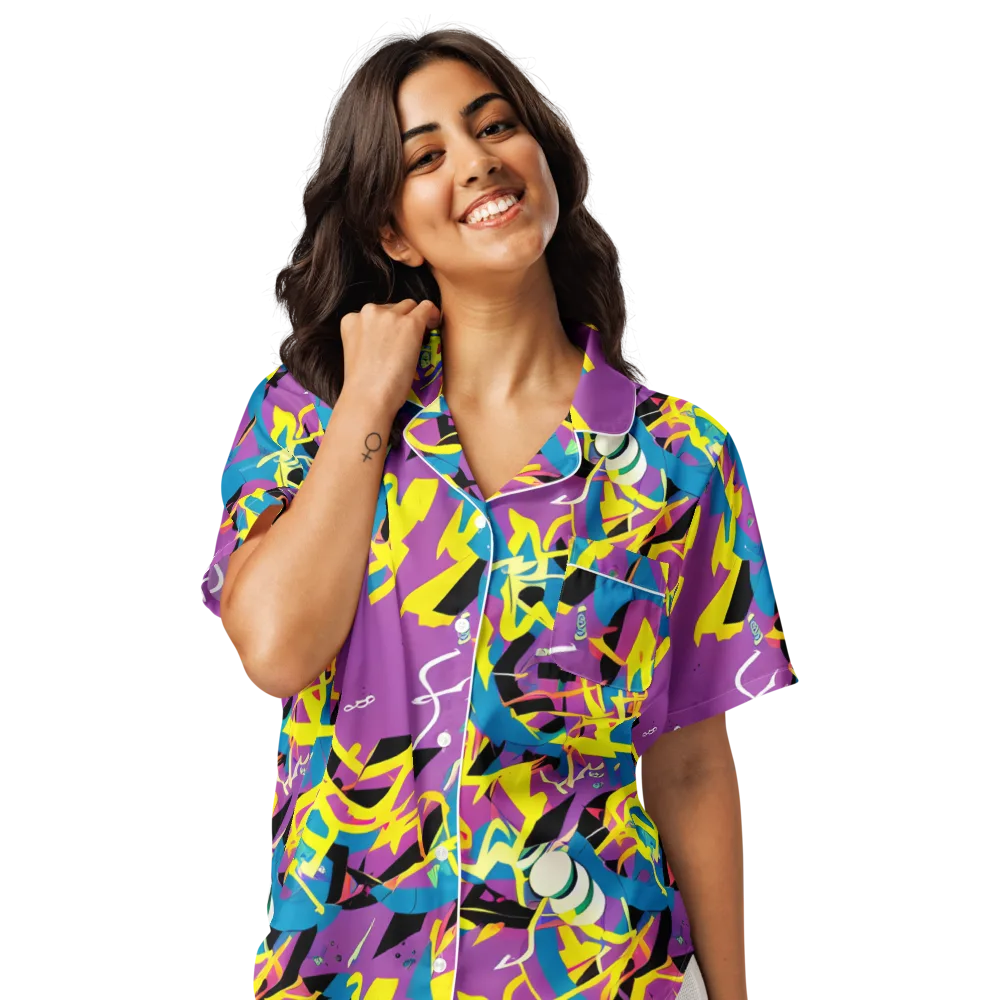 Galactic Sprawl on Women's Short Sleeve Pajama Top — Front