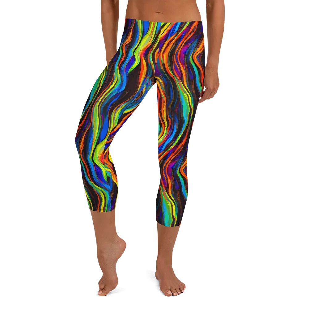 Celestial Waves on Capri Leggings — Front