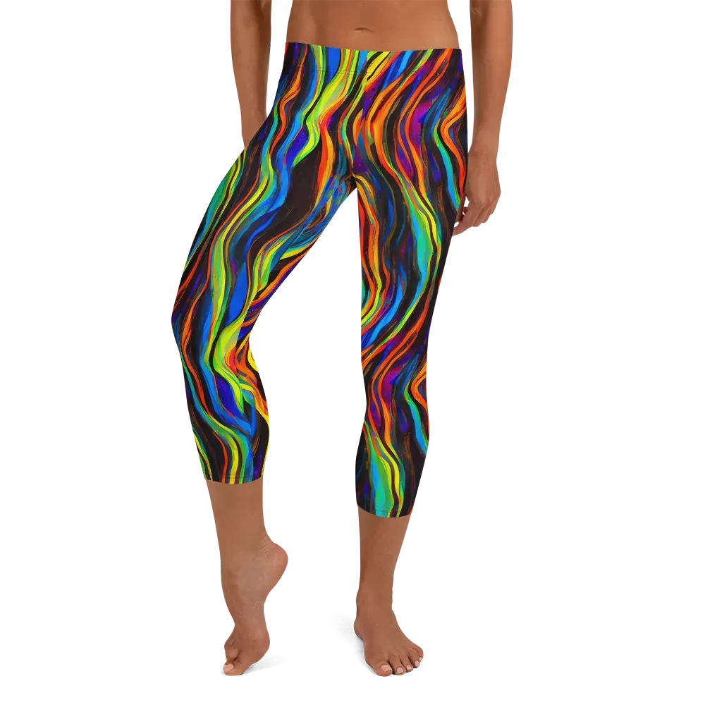 Celestial Waves on Capri Leggings — Front