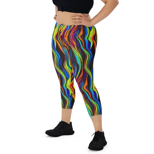 Celestial Waves on a Capri Leggings