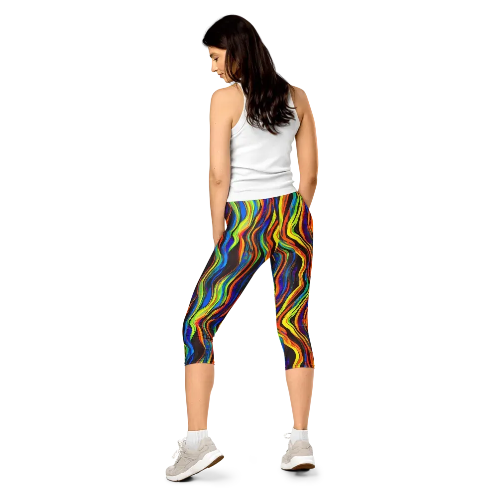 Celestial Waves on Capri Leggings — Back