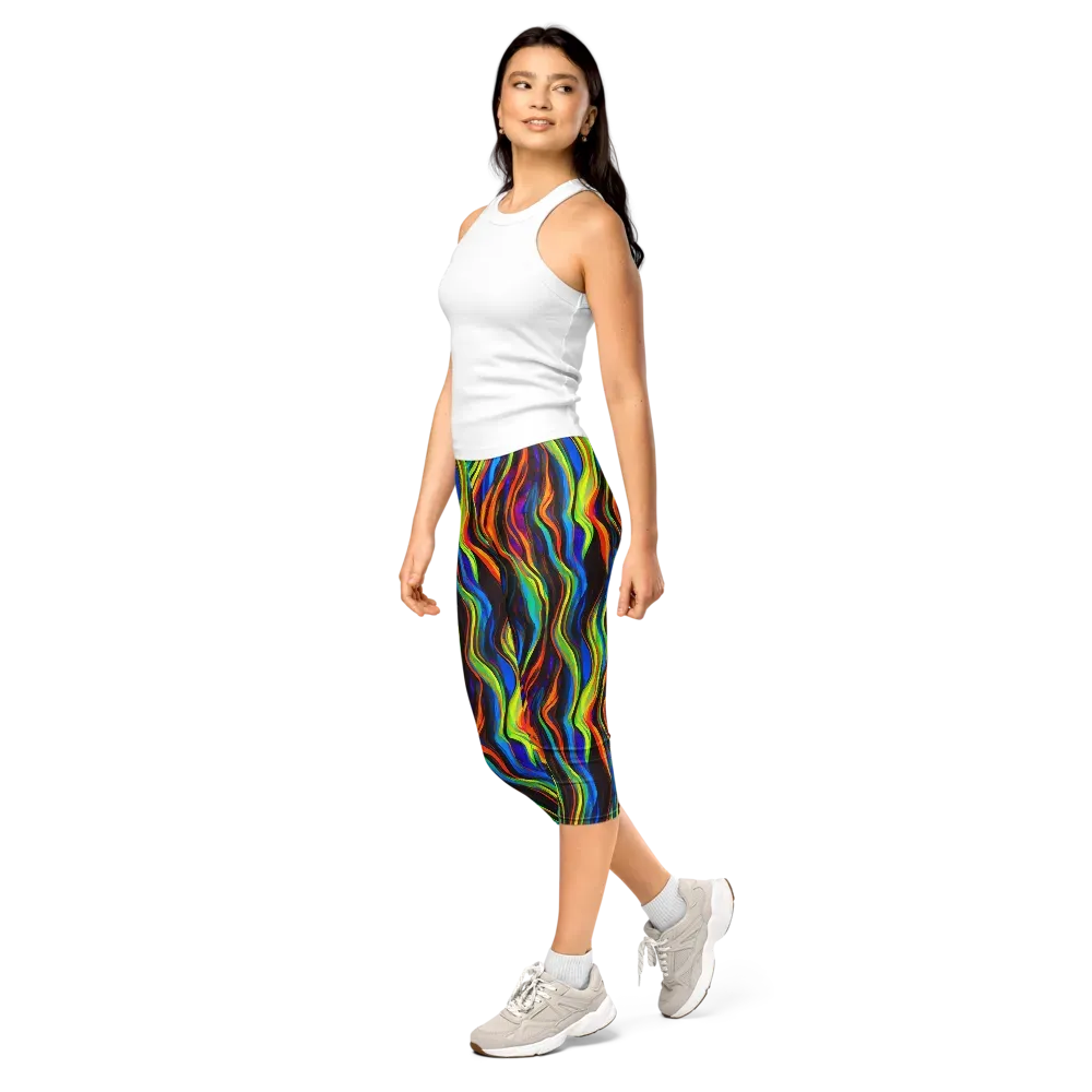 Celestial Waves on Capri Leggings — Left Front