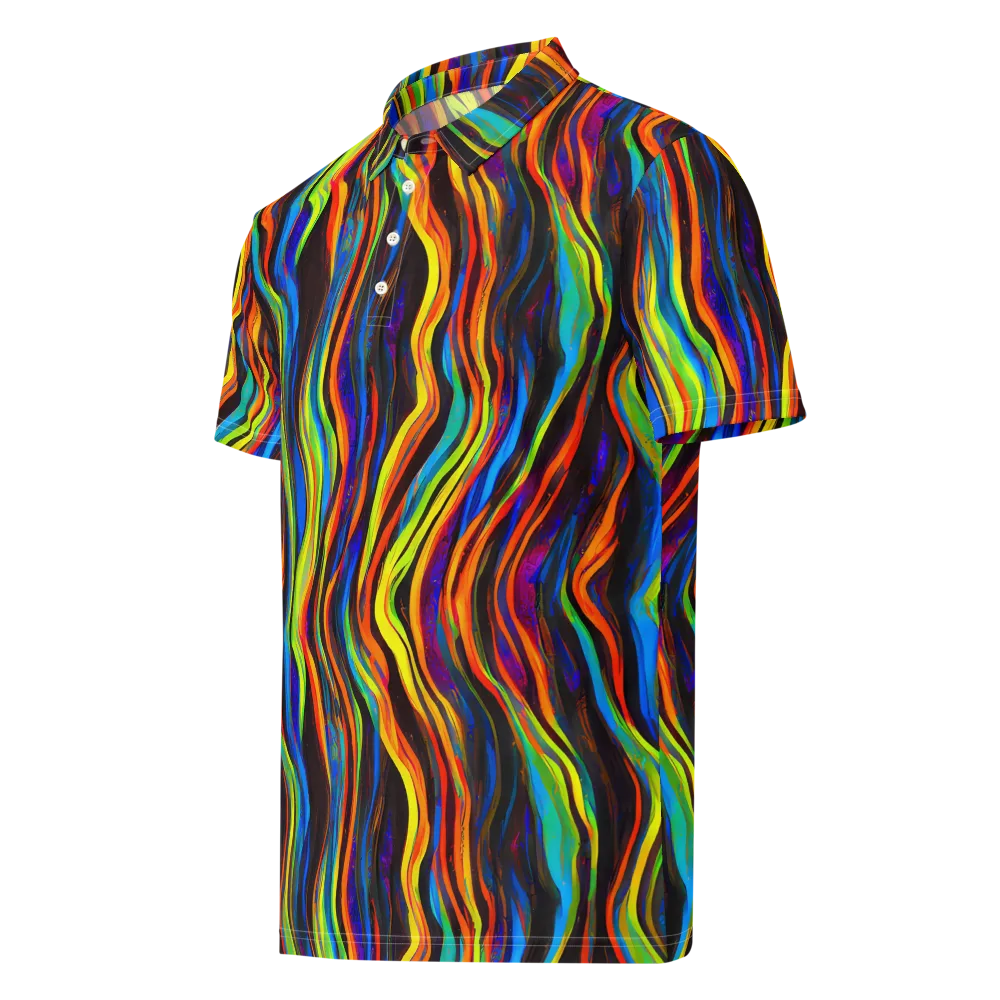 Celestial Waves on Men's Slim Fit Polo Shirt — Left Front
