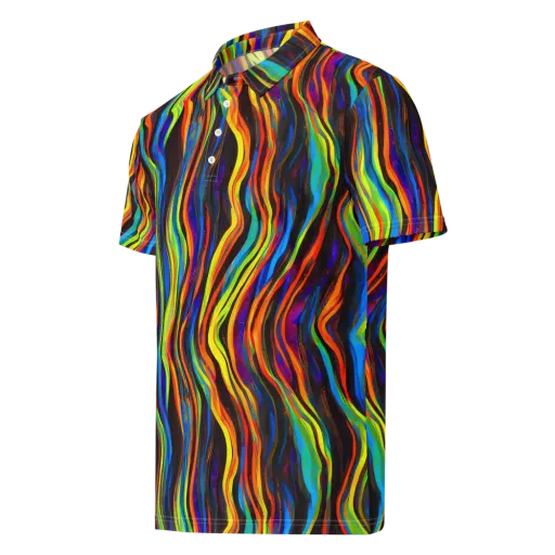 Celestial Waves on a Men's Slim Fit Polo Shirt