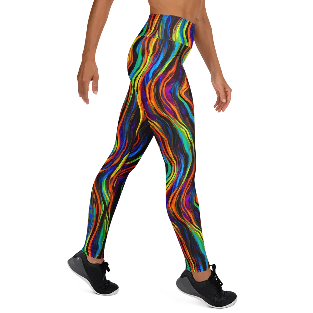 Celestial Waves on Yoga Leggings — Right