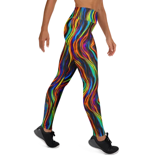Celestial Waves on a Yoga Leggings