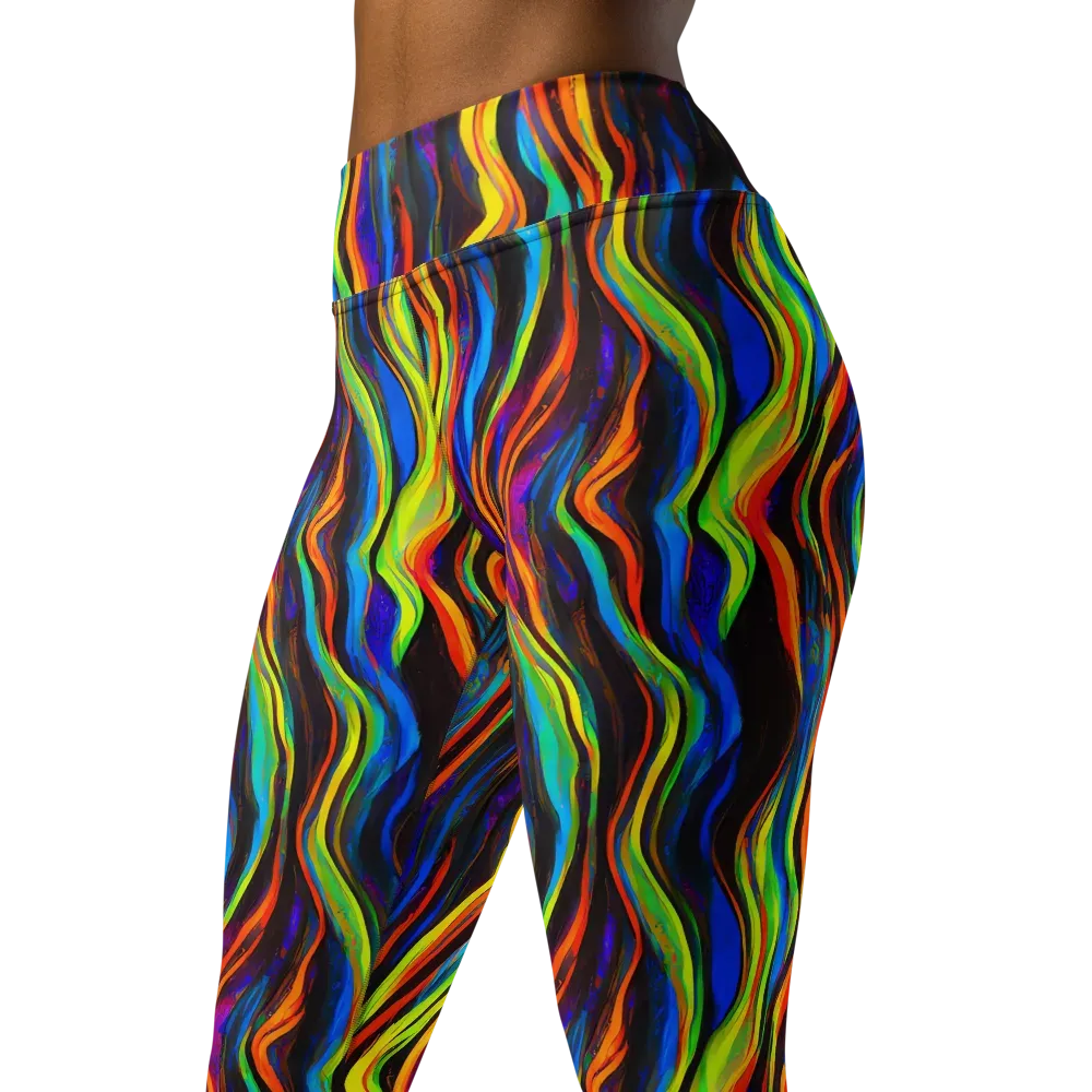Celestial Waves on Yoga Leggings — Left Front