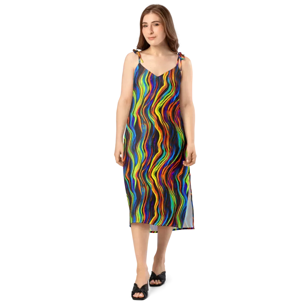 Celestial Waves on Slip Dress — Front