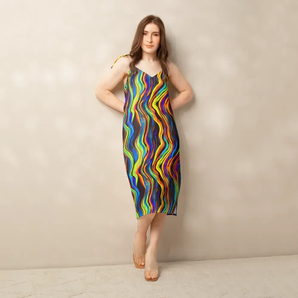 Celestial Waves on Slip Dress — Front