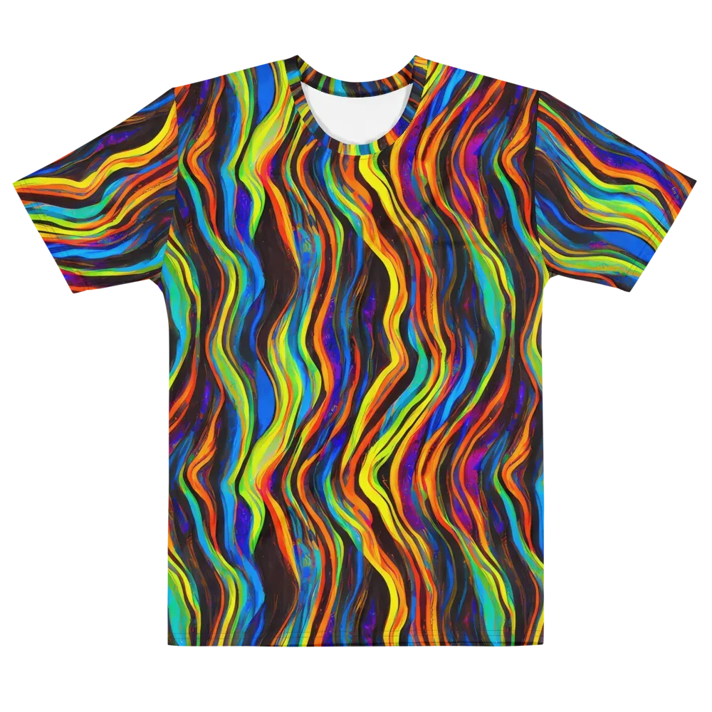 Celestial Waves on Men's Cotton Crew Neck T-Shirt — Front