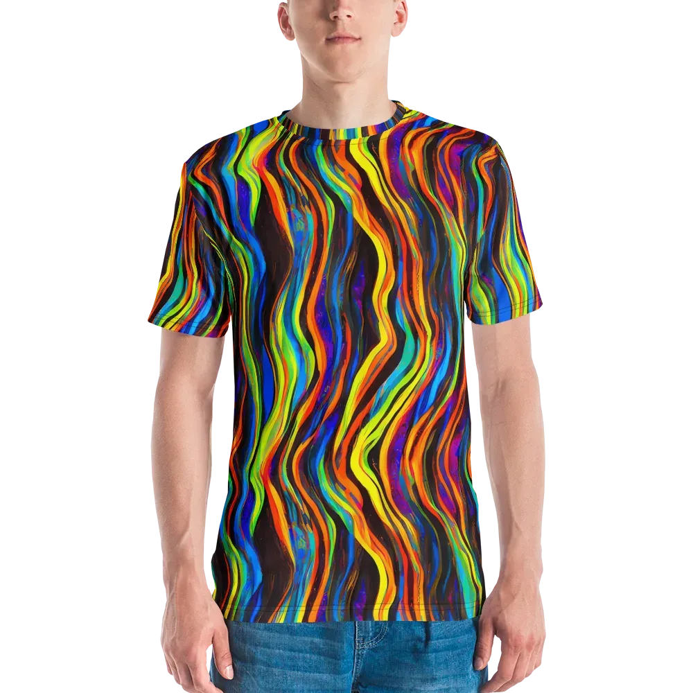 Celestial Waves on Men's Crew Neck T-Shirt — Front