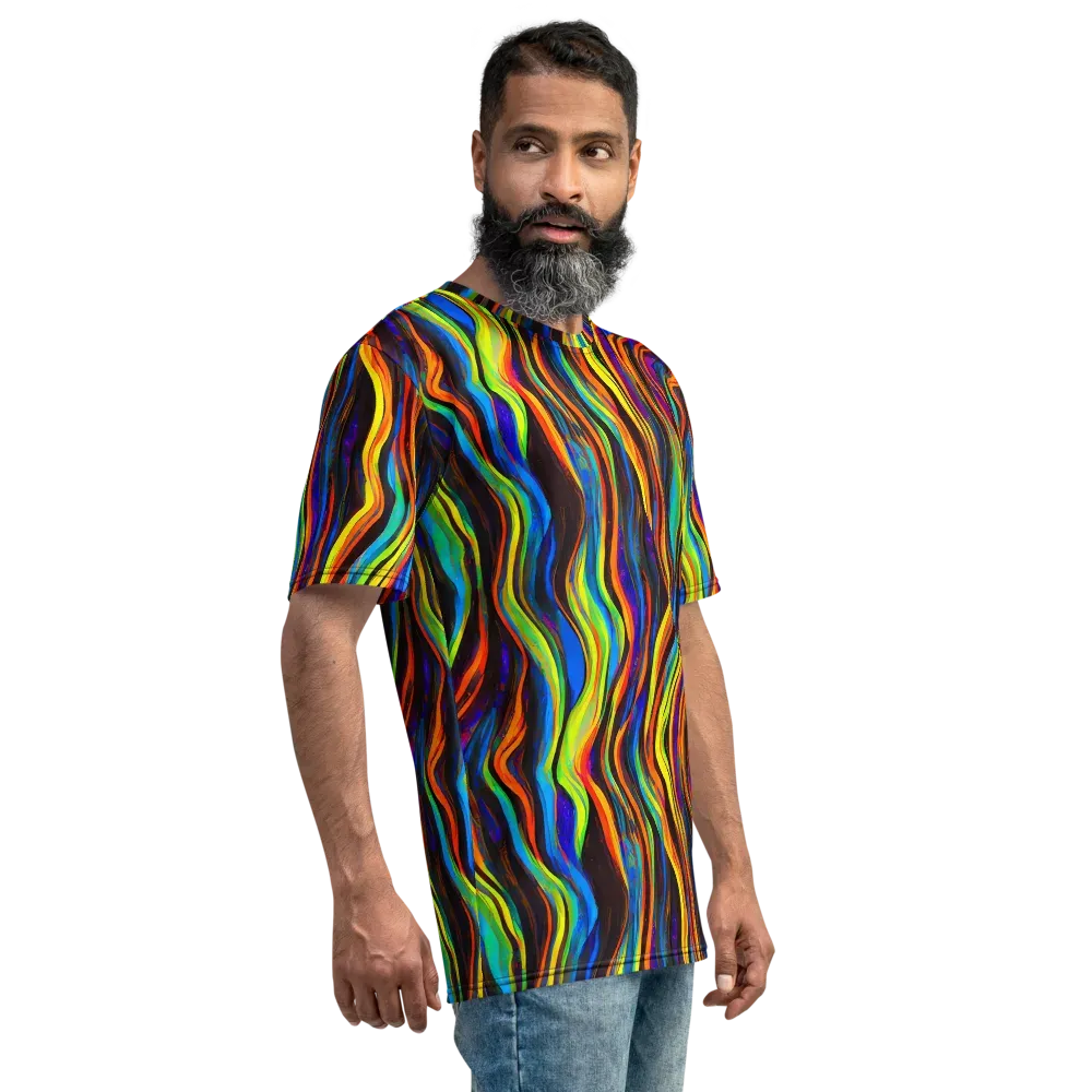 Celestial Waves on Men's Crew Neck T-Shirt — Right