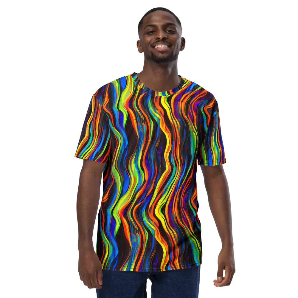Celestial Waves on Men's Crew Neck T-Shirt — Front