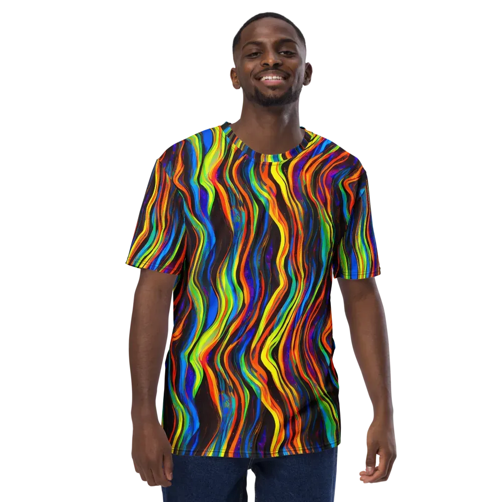 Celestial Waves on Men's Crew Neck T-Shirt — Front