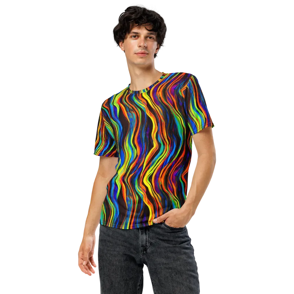 Celestial Waves on Men's Crew Neck T-Shirt — Front