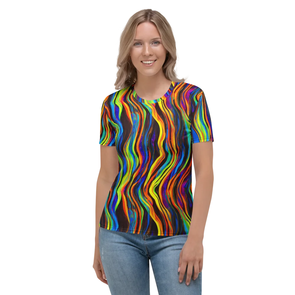 Celestial Waves on Women's Crew Neck T-Shirt — Front