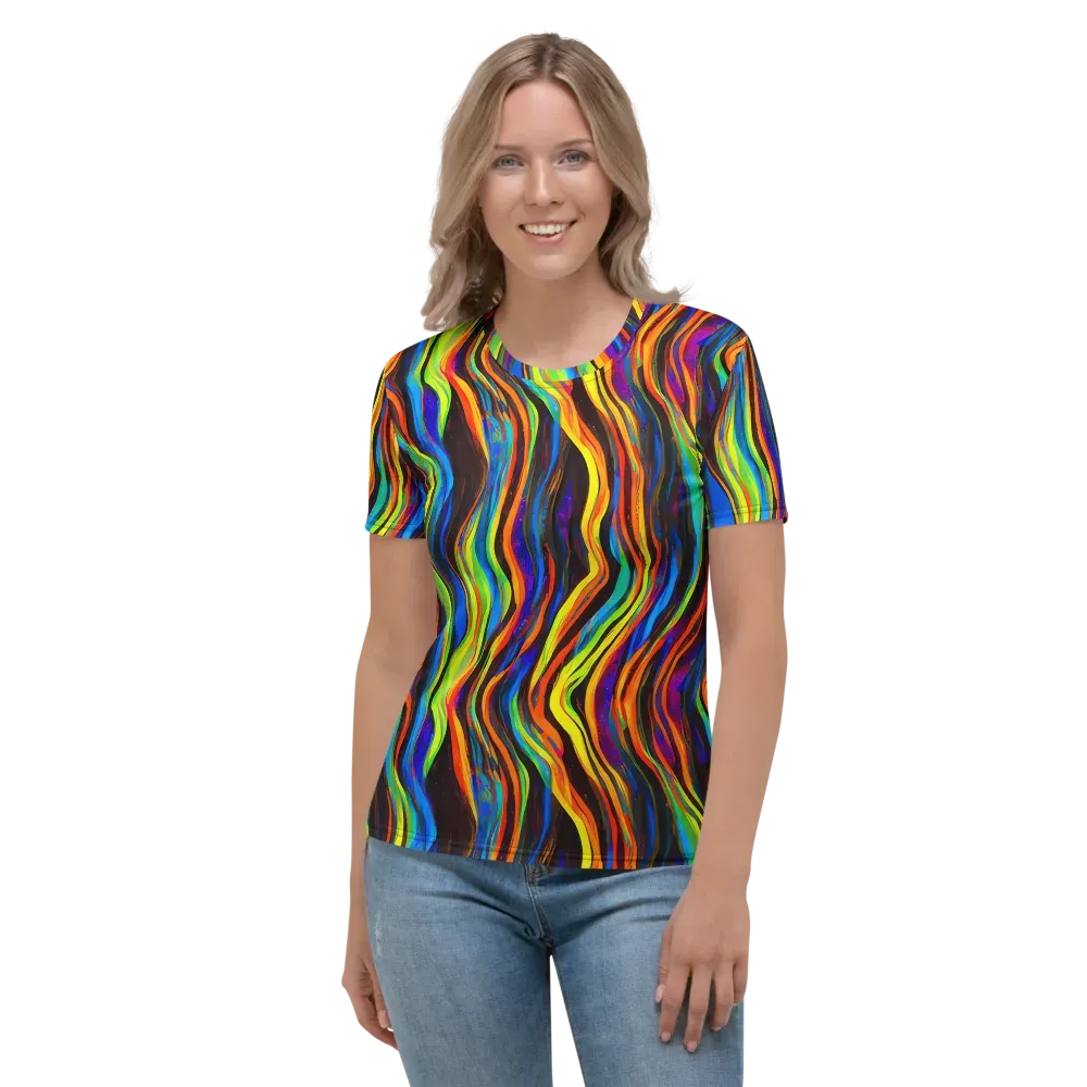 Celestial Waves on Women's Crew Neck T-Shirt — Front