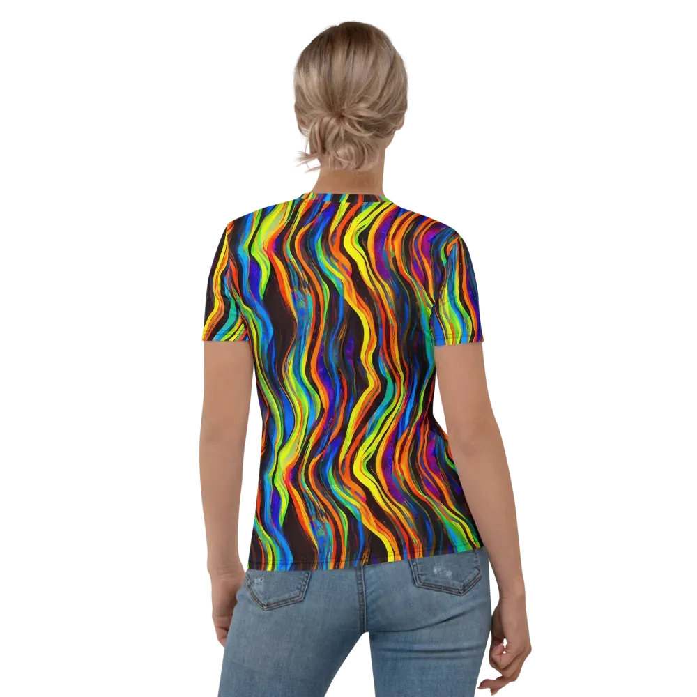 Celestial Waves on Women's Crew Neck T-Shirt — Back
