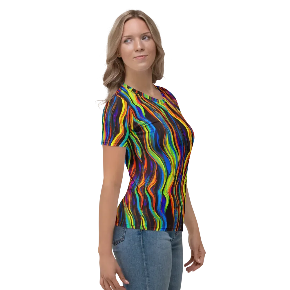Celestial Waves on Women's Crew Neck T-Shirt — Right