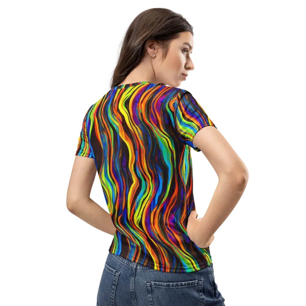 Celestial Waves on Women's Crew Neck T-Shirt — Back