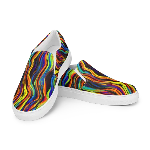 Celestial Waves on a Men's Slip-On Canvas Shoes