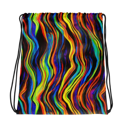 Celestial Waves on a Drawstring Bag