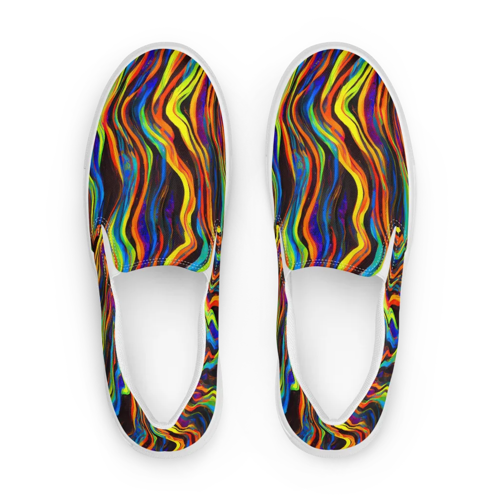 Celestial Waves on Women's Slip-On Canvas Shoes — Front