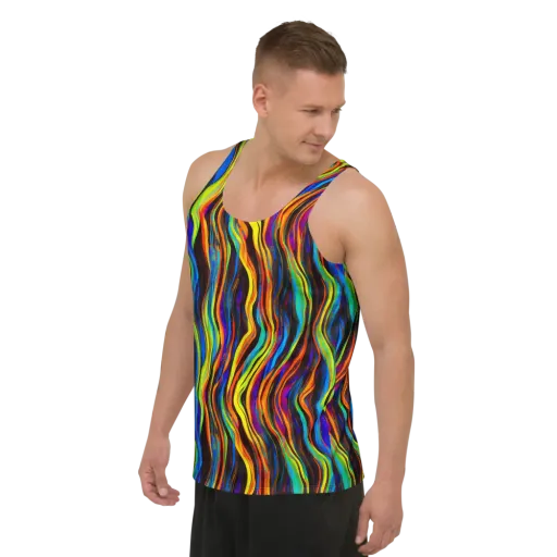 Celestial Waves on a Men's Tank Top