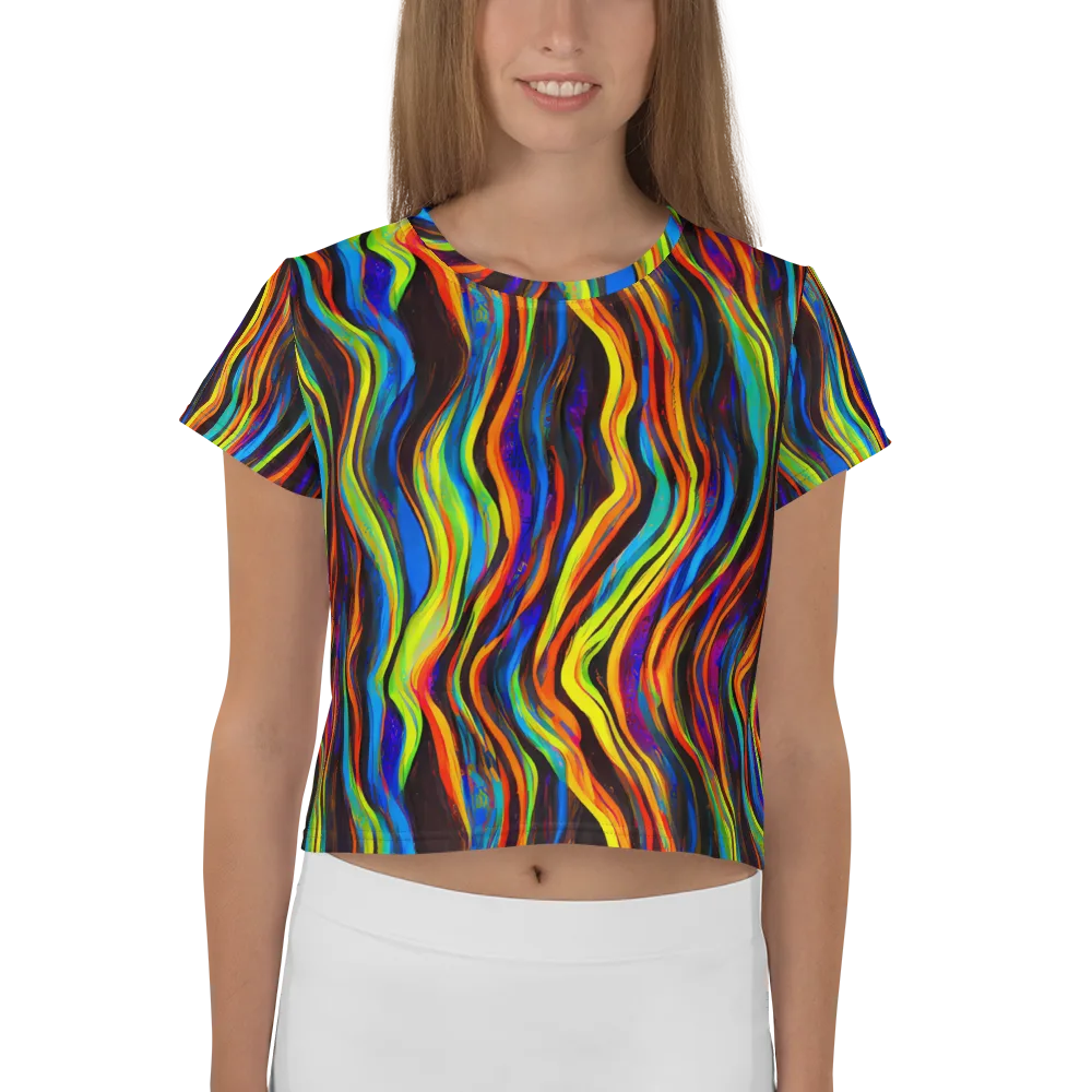 Celestial Waves on Crop Tee — Front