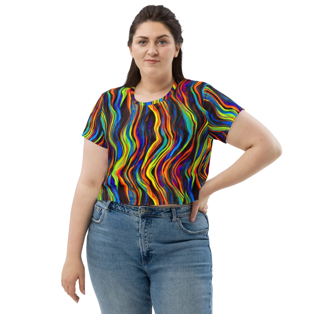 Celestial Waves on Crop Tee — Front