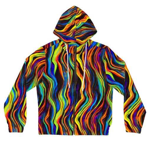 Celestial Waves on a Women's Full-Zip Hoodie