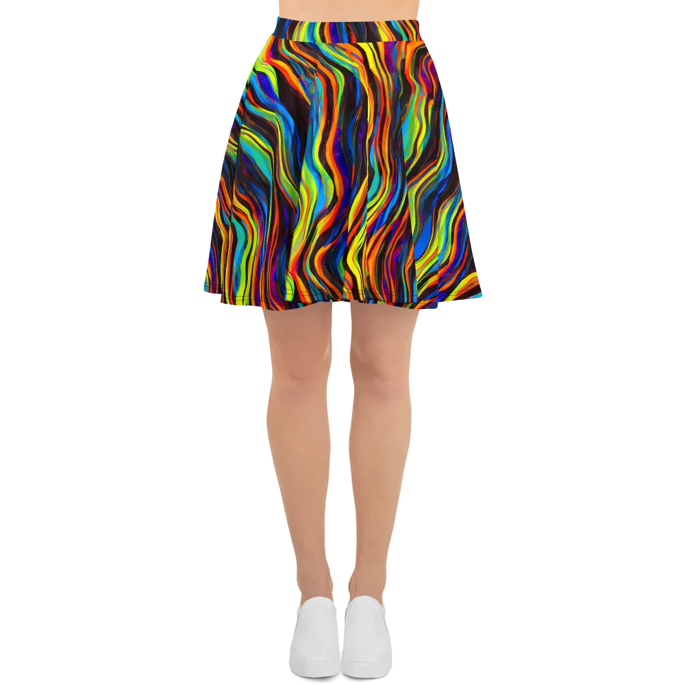 Celestial Waves on Skater Skirt — Front