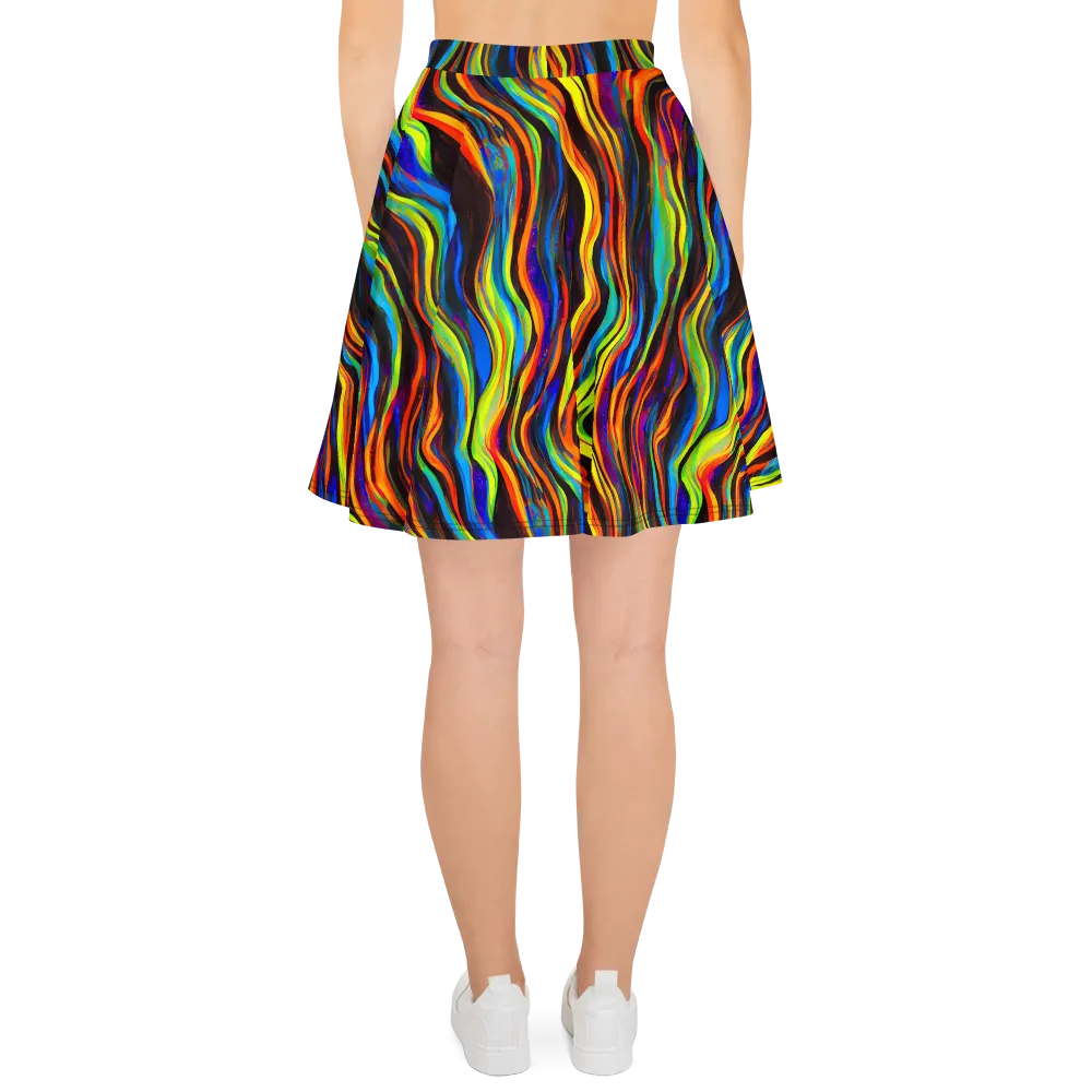 Celestial Waves on Skater Skirt — Back