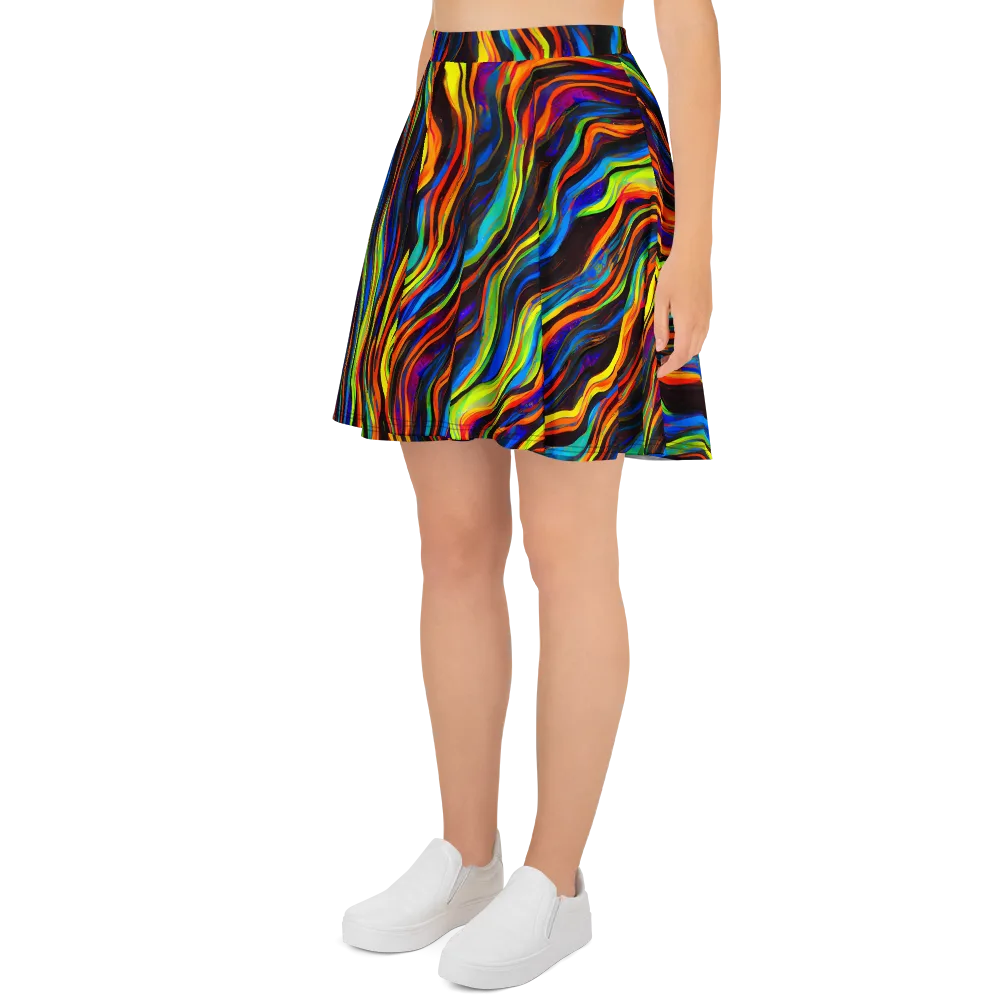 Celestial Waves on Skater Skirt — Left