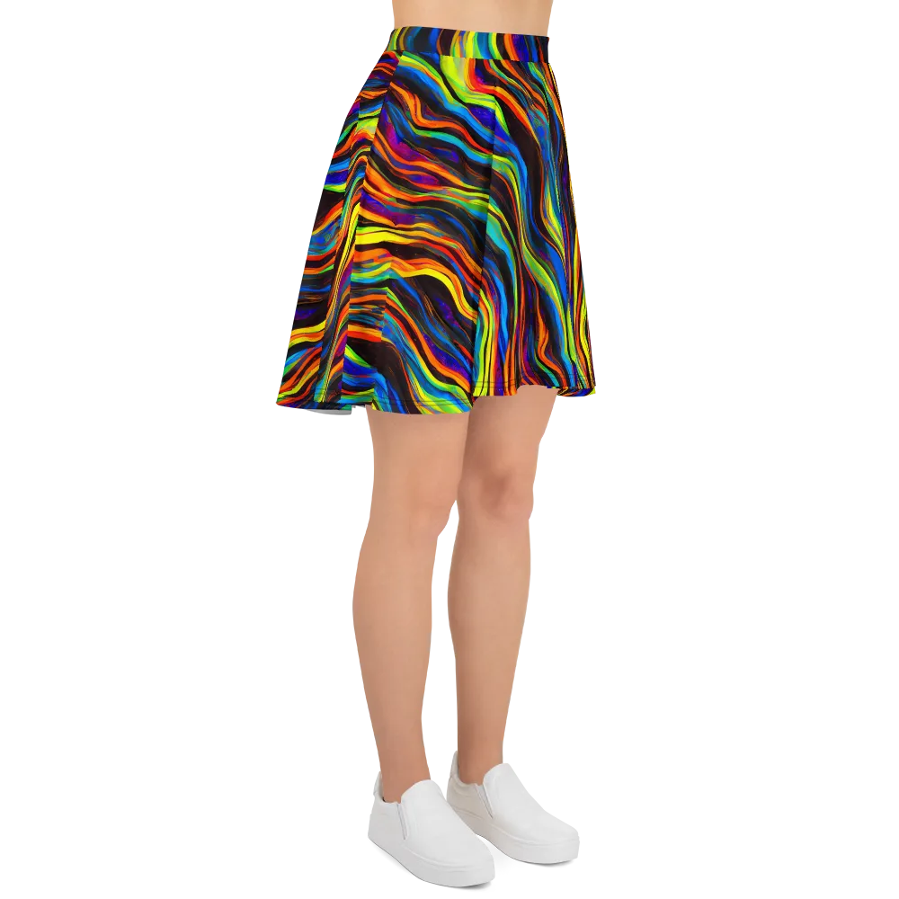 Celestial Waves on Skater Skirt — Right