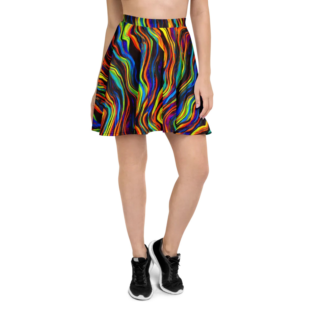 Celestial Waves on Skater Skirt — Front