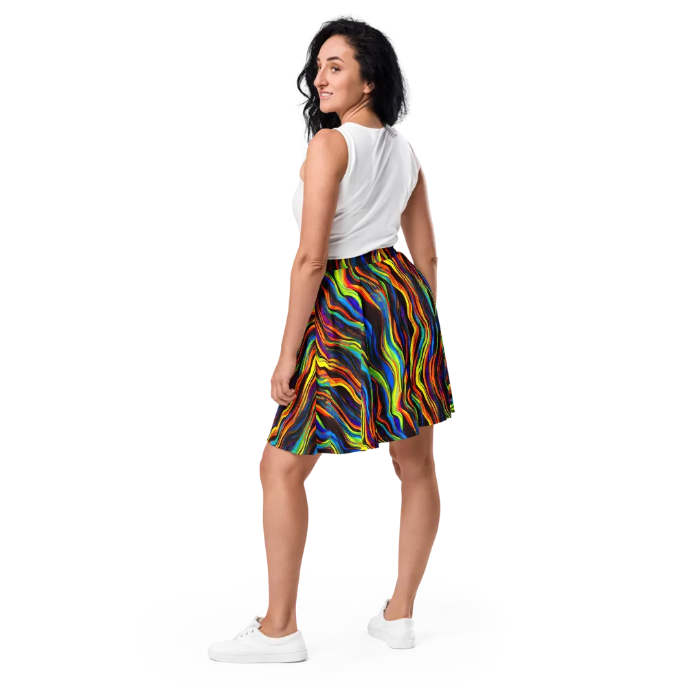 Celestial Waves on Skater Skirt — Back