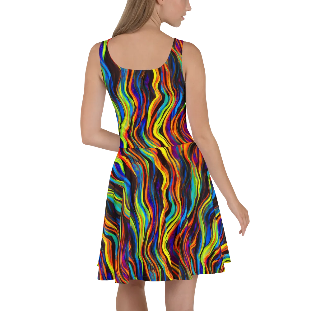 Celestial Waves on Skater Dress — Back