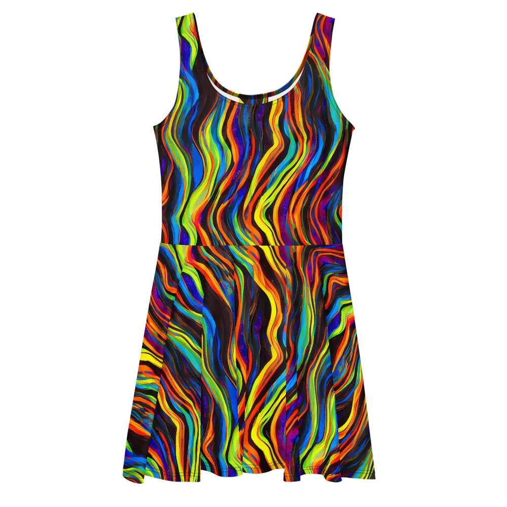 Celestial Waves on Skater Dress — Front