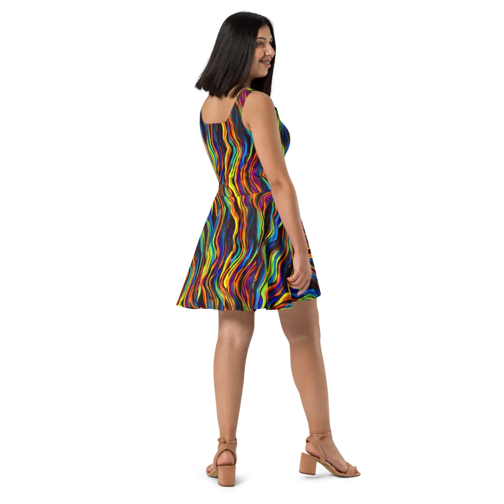 Celestial Waves on Skater Dress — Right