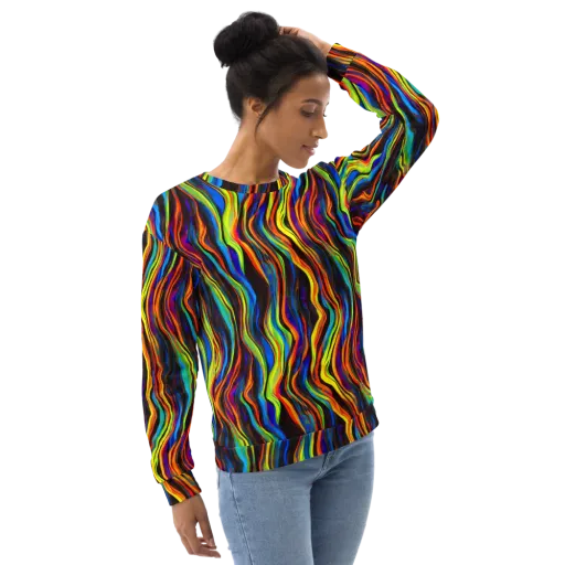 Celestial Waves on a Sweatshirt
