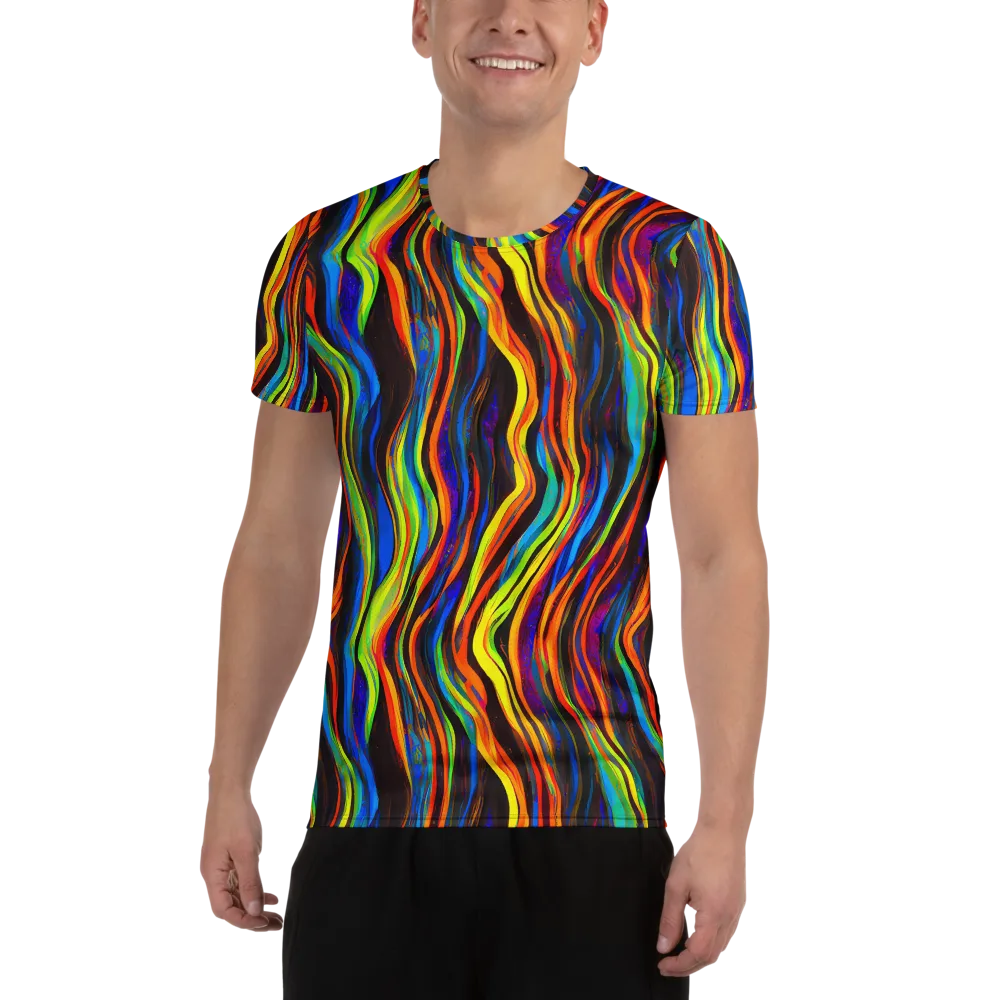 Celestial Waves on Men's Athletic T-Shirt — Front