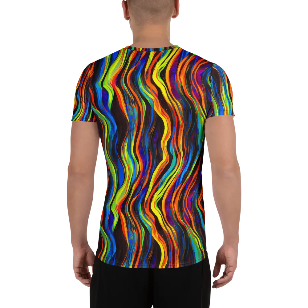 Celestial Waves on Men's Athletic T-Shirt — Back