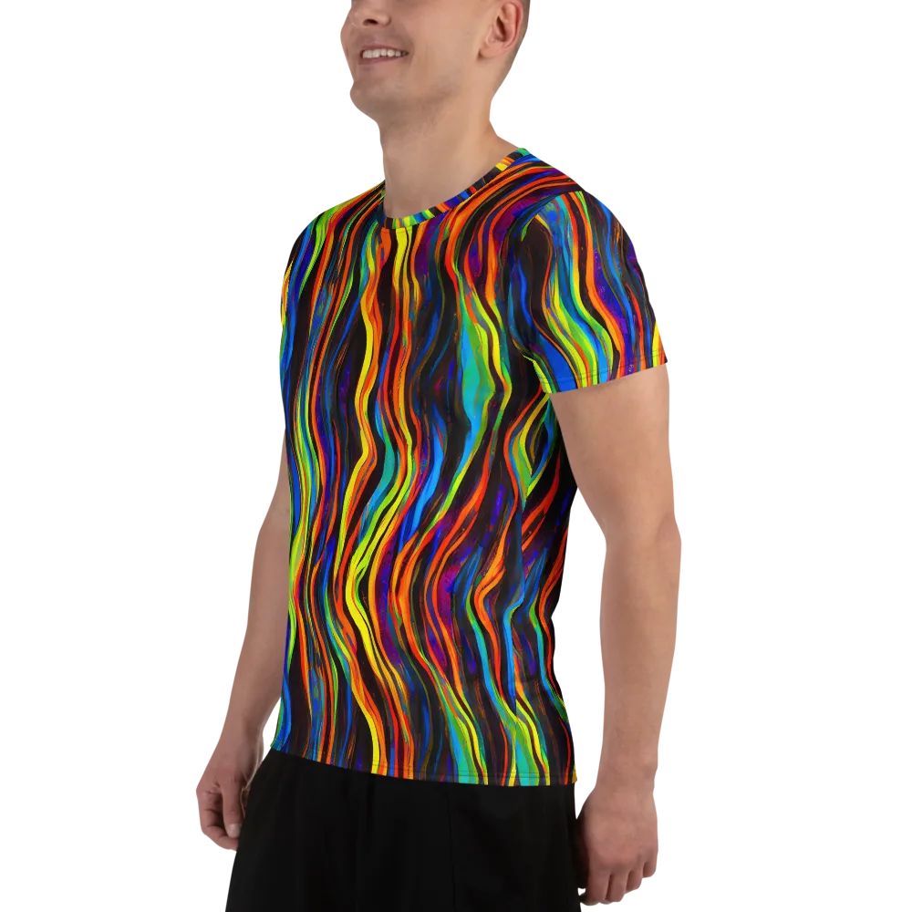 Celestial Waves on Men's Athletic T-Shirt — Left